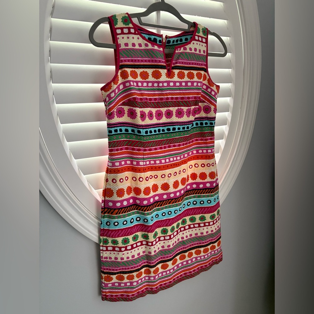 Talbots Multicolor Striped Mini Dress colorful 2 petite - Picture 2 of 9